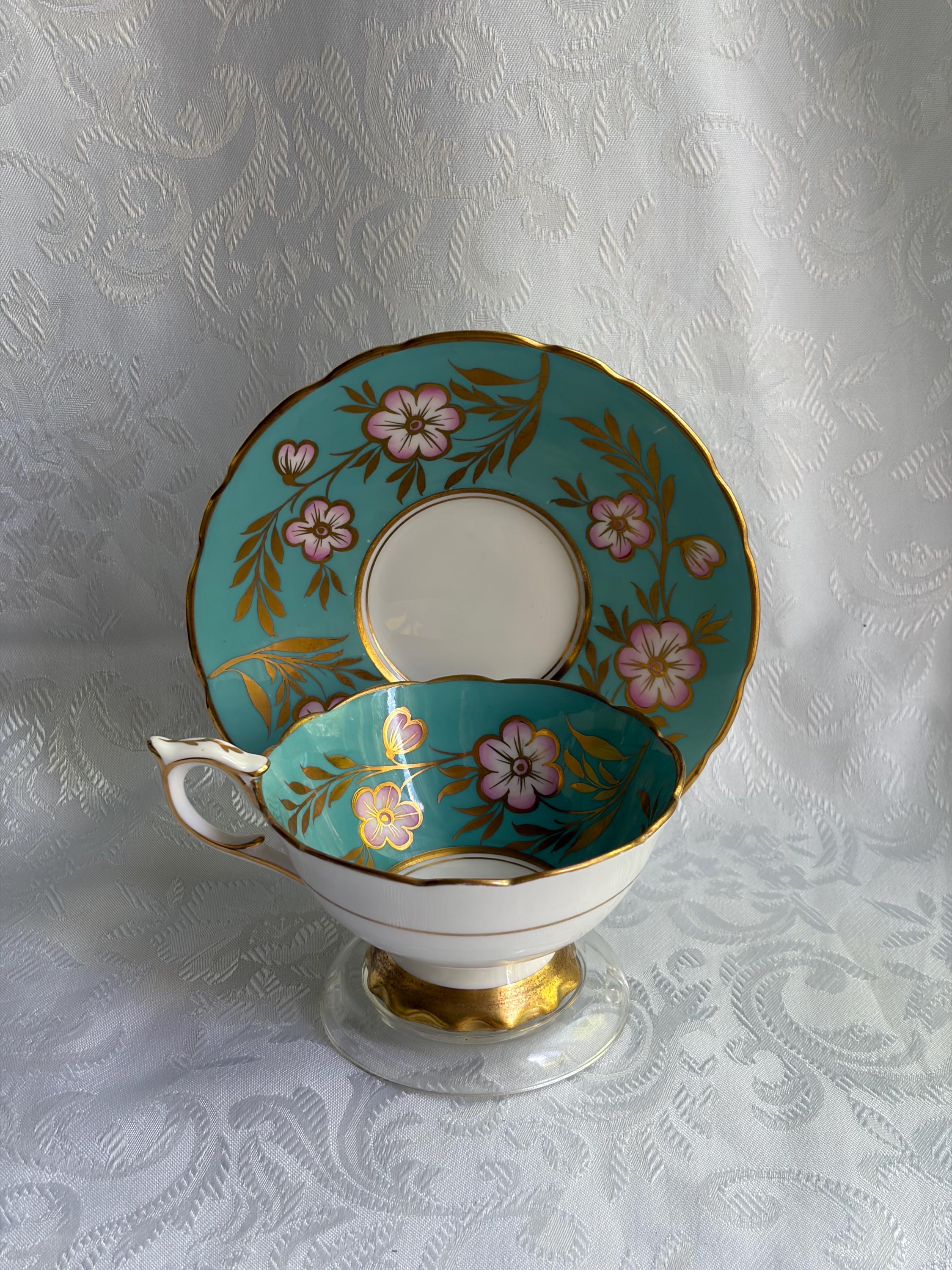 Royal Stafford Bone China Teacup & Saucer Set — Pattern 8506