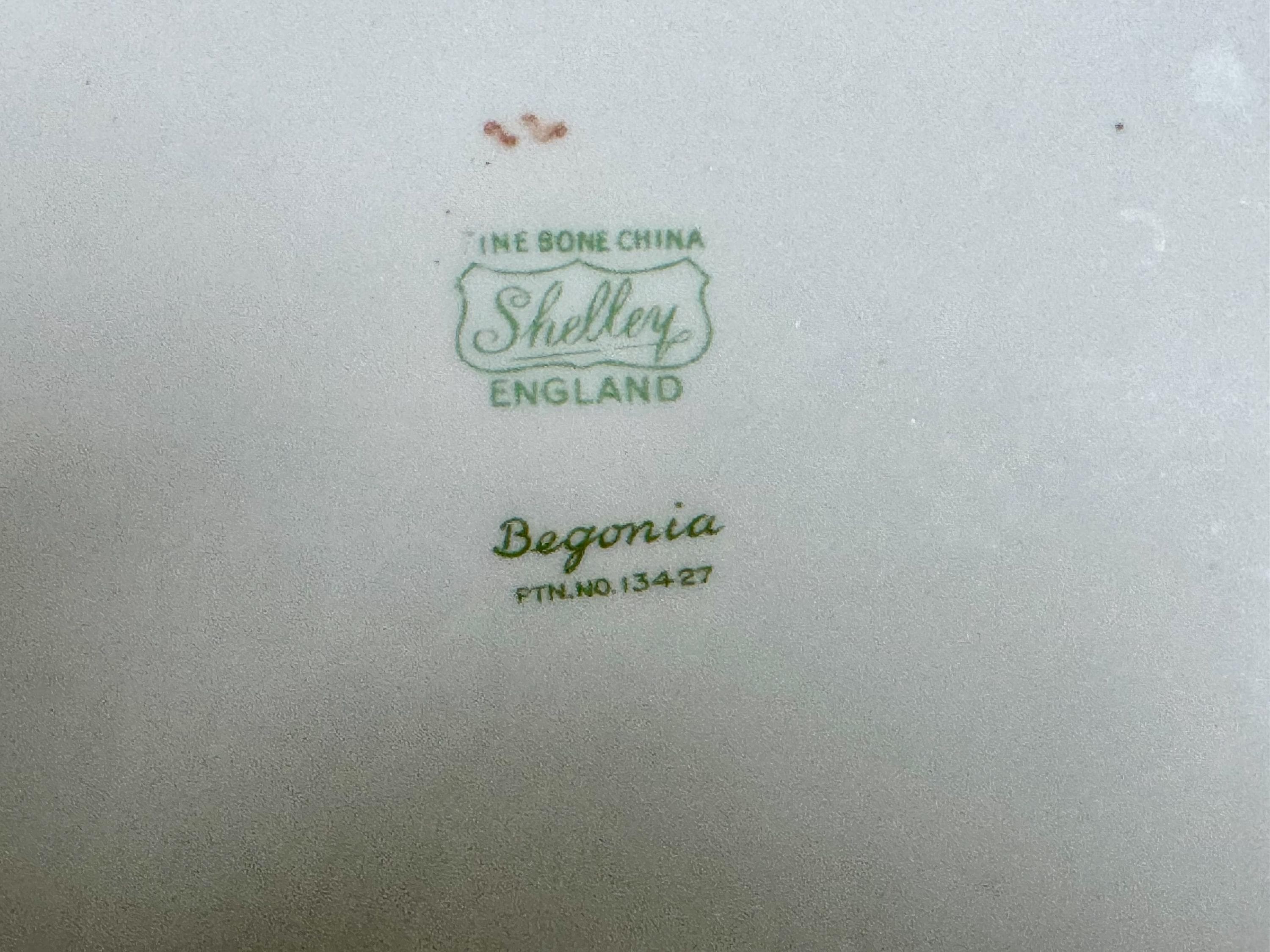 Vintage Shelley “Begonia” Plate – England | Delicate Florals | Scalloped Edge | Fine Bone China