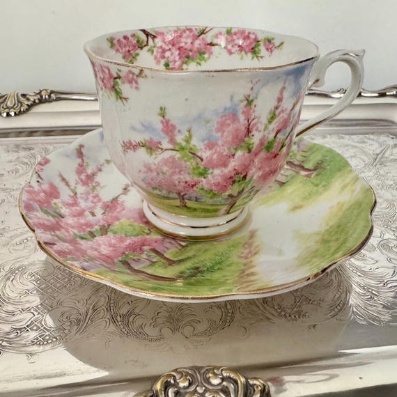 Vintage Royal Albert Teacup & Saucer: Blossom Time Bone China, Made in England