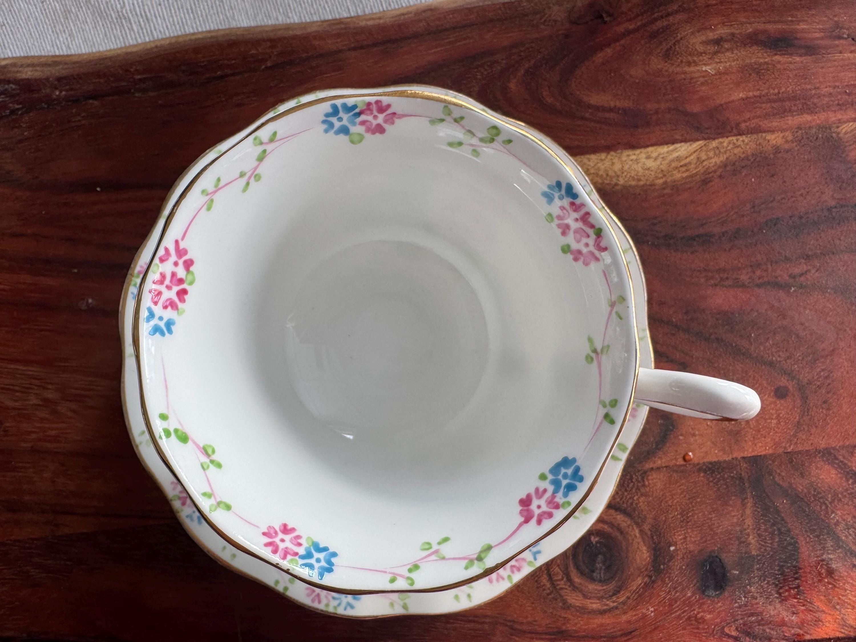 Royal Albert Bone China Teacup & Saucer - Pattern V 2475 - Colorful Swirl Design