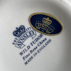 Aynsley Wild Tudor Trinket Box – Floral Fine Bone China Vanity Dish Made England afbeelding 3