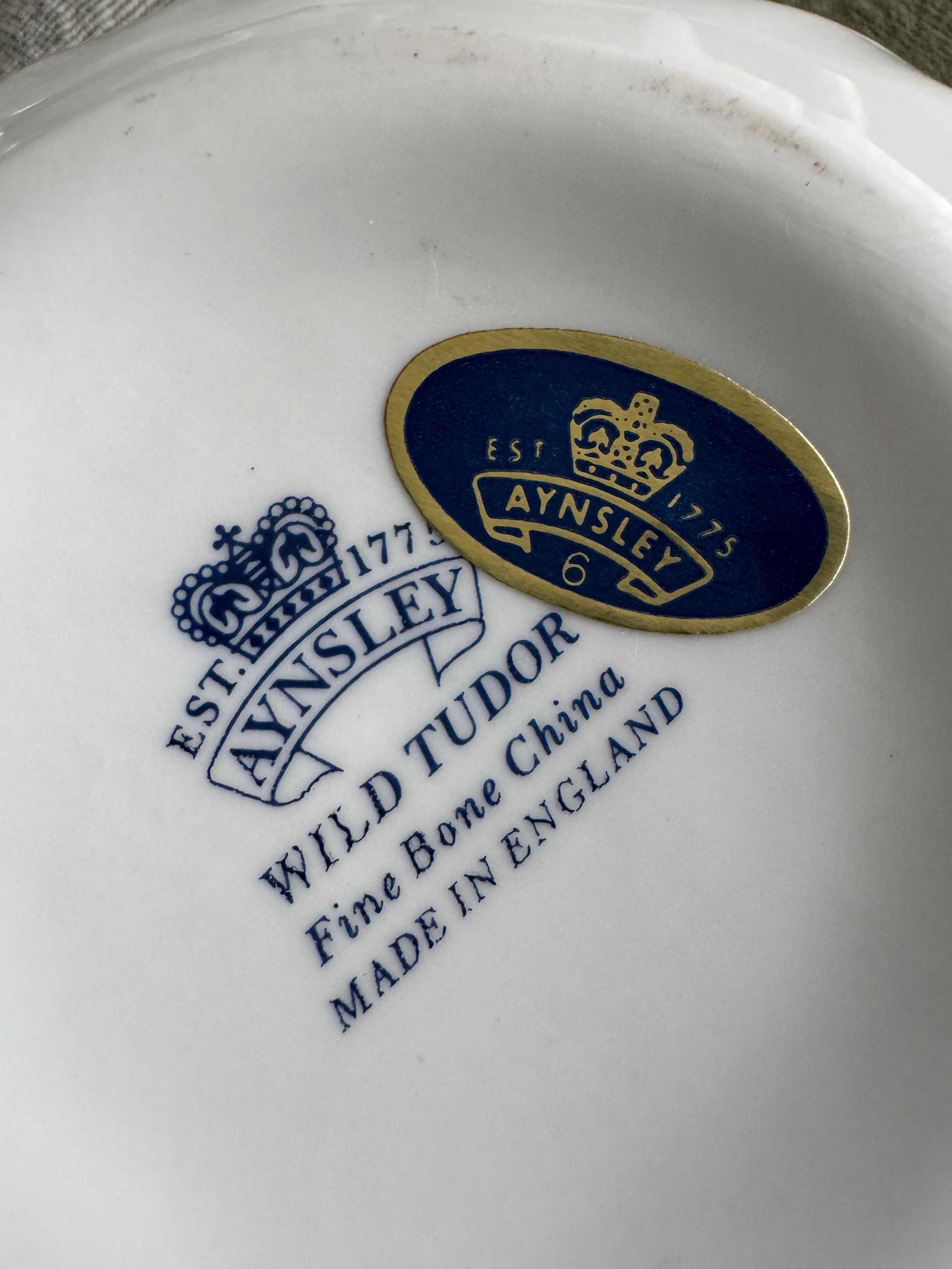 Aynsley Wild Tudor Trinket Box – Floral Fine Bone China Vanity Dish Made England