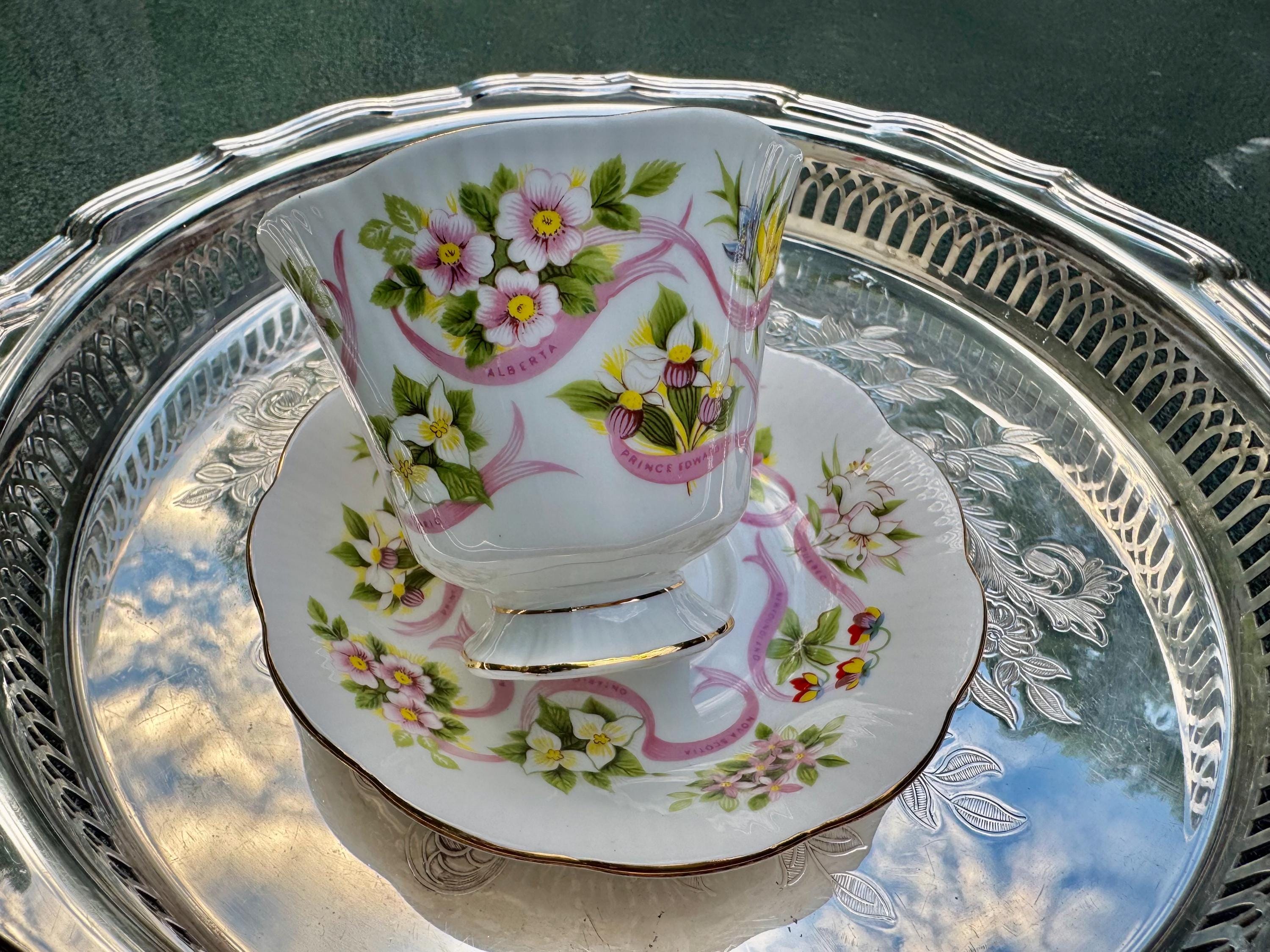 Vintage Royal Albert Teacup & Saucer: "Our Emblems Dear - Canada" Fine Bone China