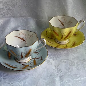 Queen Anne Fine Bone China Teacup Saucer – Wheat Pattern, Made England bild 2