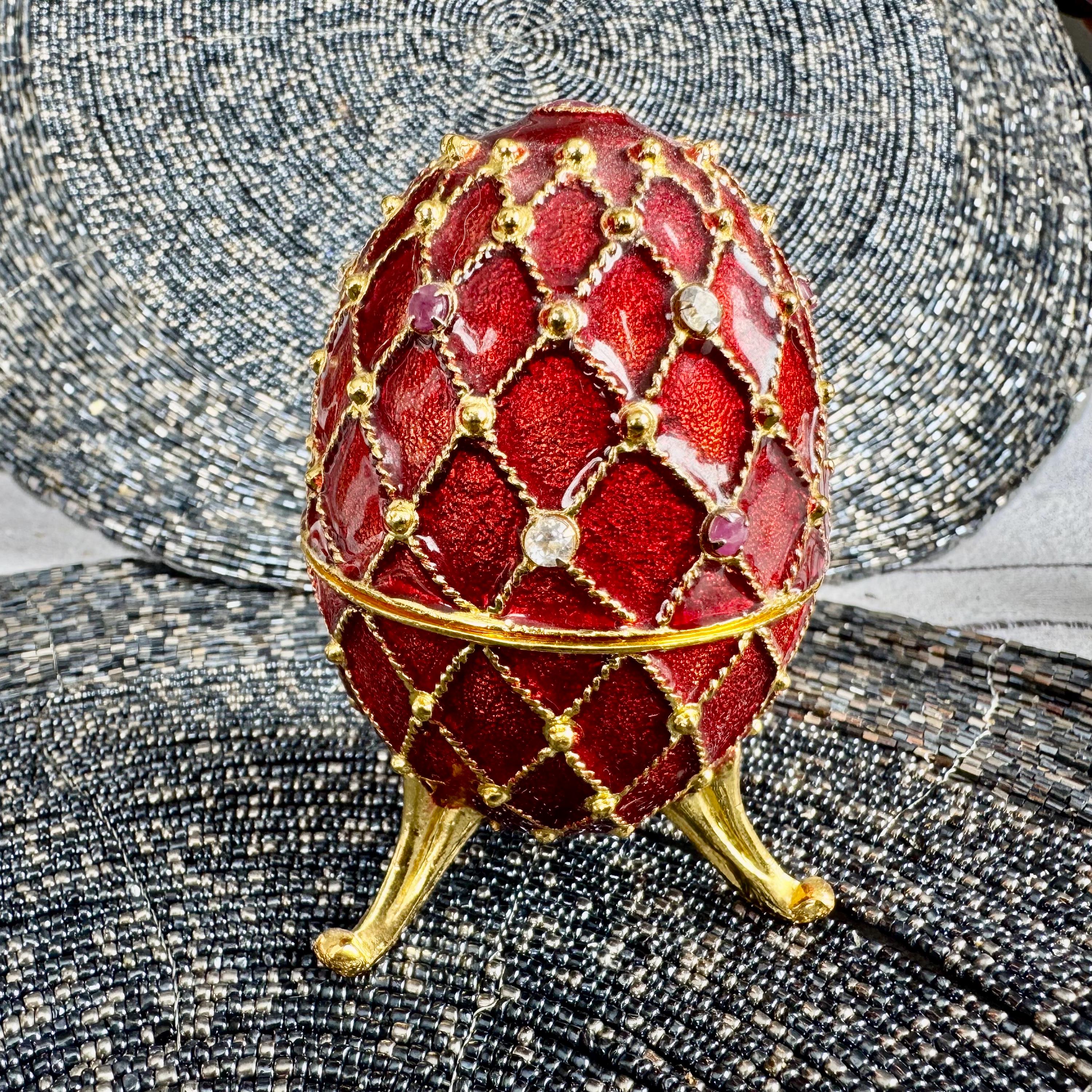 Vintage Fabergé-Inspired Musical Egg Trinket Boxes – Ornate & Elegant Collectibles