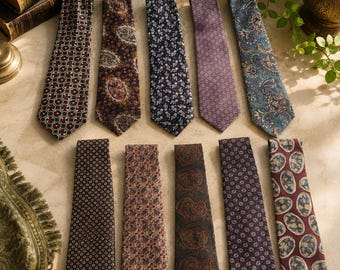 Vintage 100% Silk Necktie – Geometric Designer Tie | Classic Men’s Neckwear