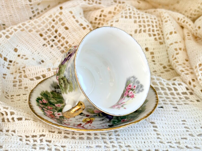 Vintage Paragon Marlborough Series Bone China Teacup & Saucer – Romantic Courting Scene – Made in England image 4
