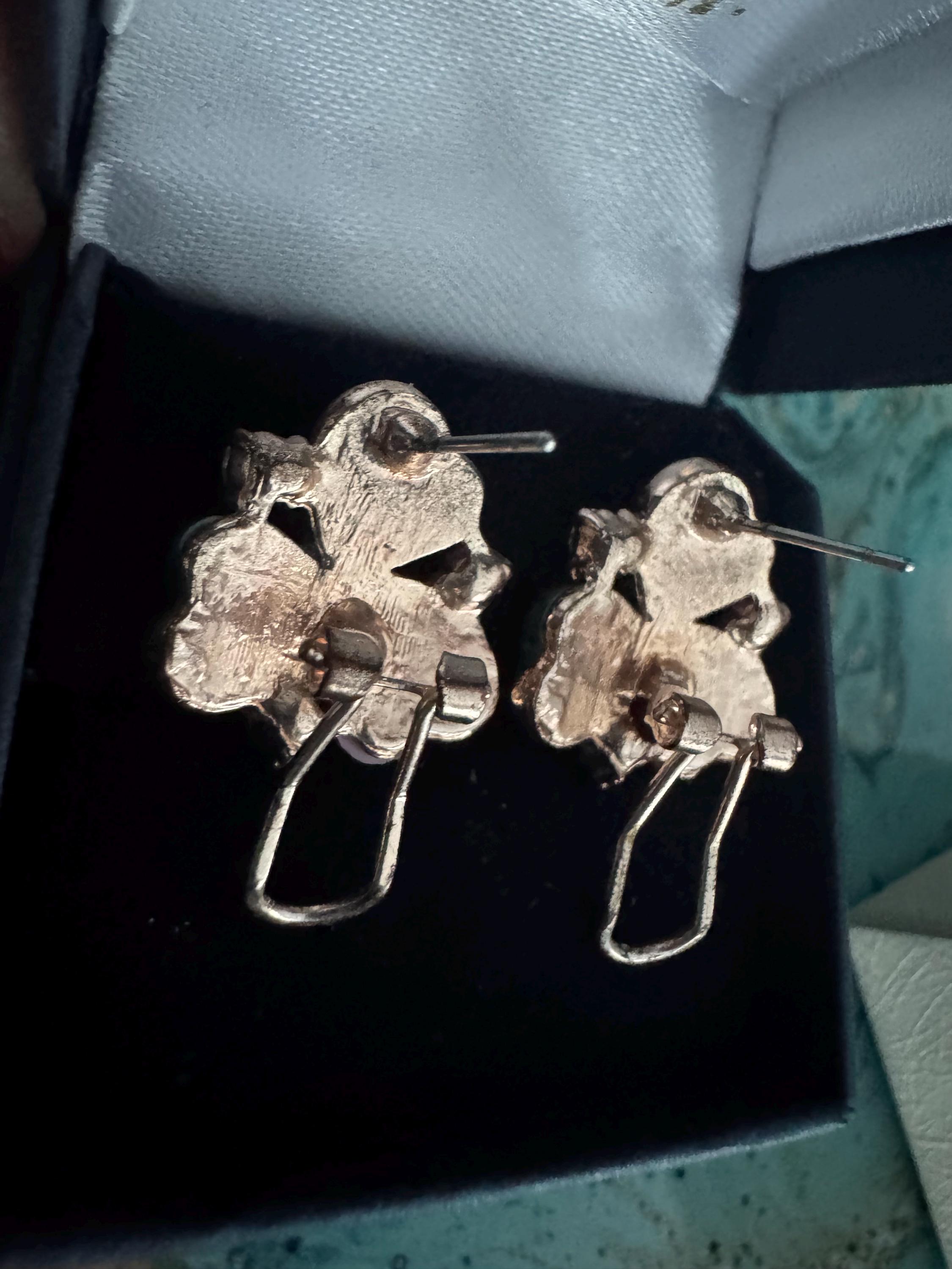 Vintage Pastel Heart Rhinestone Earrings – Gold Tone Statement Studs (New in Box)