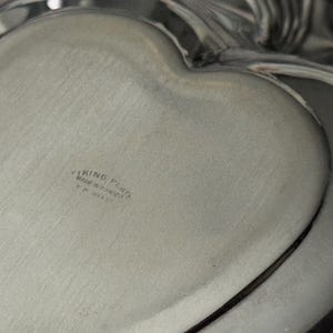 Vintage Viking Plate Silverplate Wedding Rings Heart-Shaped Trinket Dish – Made in Canada image 4