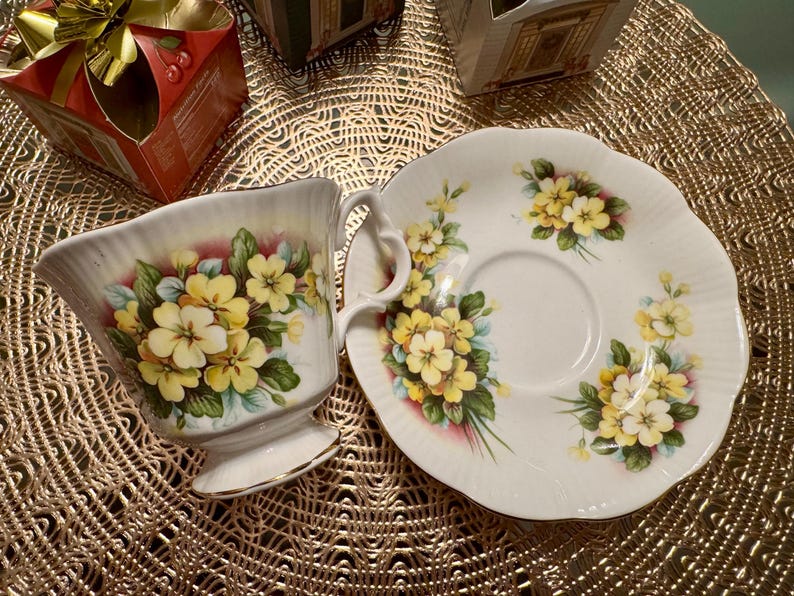 Vintage Royal Albert “Primrose” Teacup and Saucer Set - Elegant Floral Design image 6