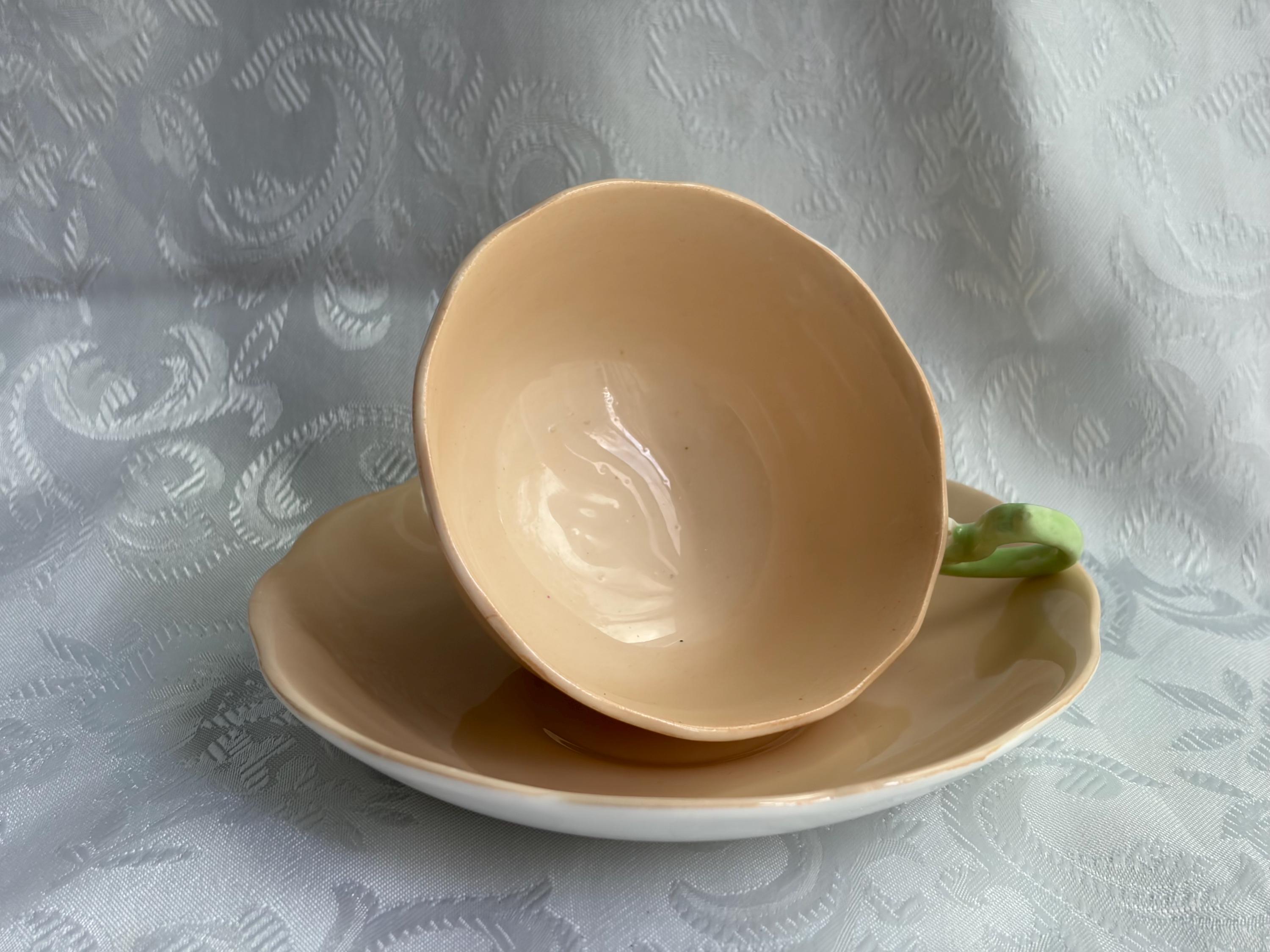 Vintage Royal Albert “Pastella” Teacup & Saucer – Peach Green Bone China – Made in England