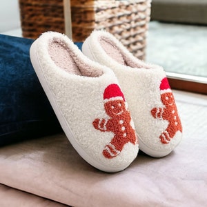 Ginger Bread Slippers | Christmas Slides | Cute, Funny House Slippers for Advent Time