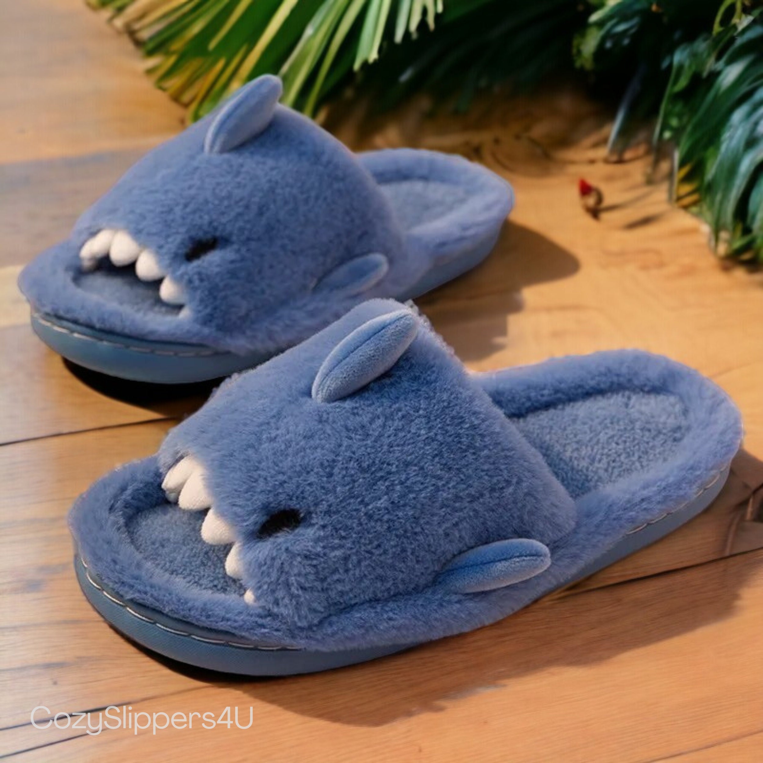 Shark Slippers Cozy Sharks Slides With Rubber Sole Cute, Funny House