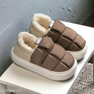 Plush Slippers | Women's Slides | Jacket Slipper for Outside | Warm, Cozy Slippers | | Slippers for women, children