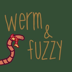 Cartão de felicitações sazonal humorístico Worm and Fuzzy