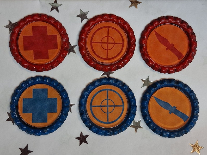 BLU Team Fortress 2 TF2 Bottle Cap Charms for Keychains, Pendants, and Pins Etsy