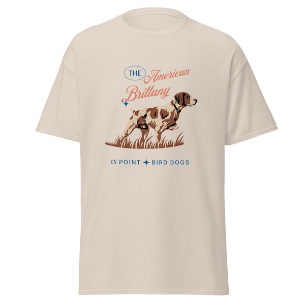 Amerikanisches Hunde T-Shirt aus der Bretagne: Unisex Baumwoll T-Shirt