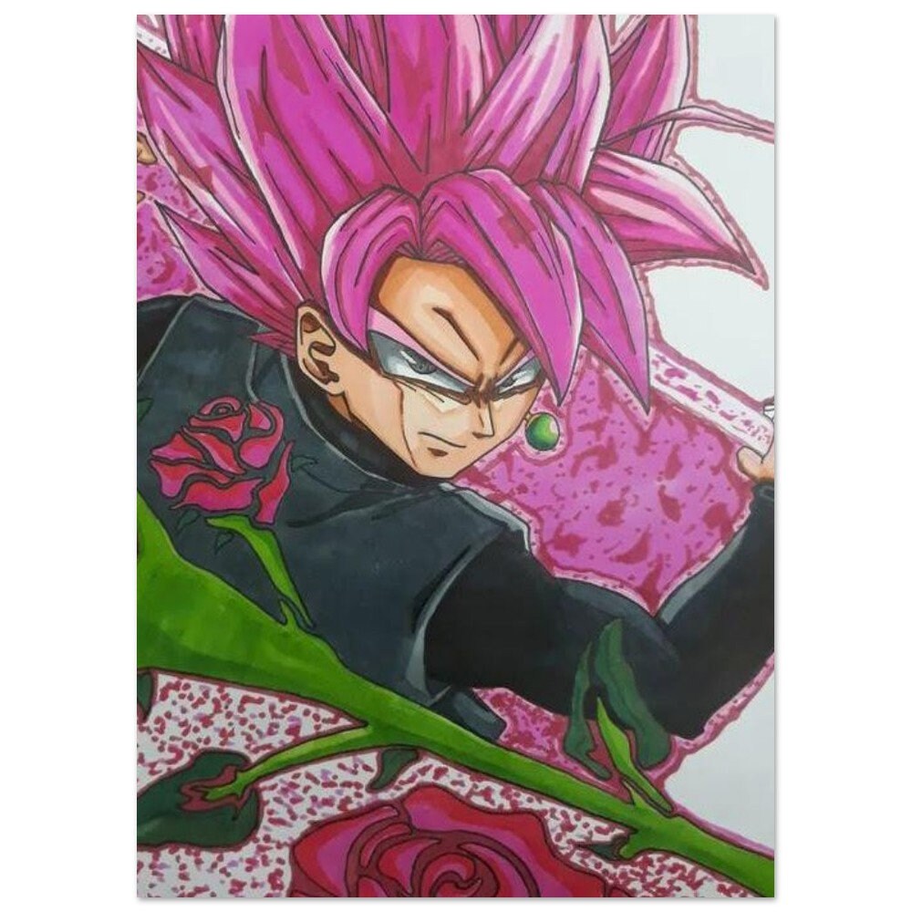 Rose Goku Black Manga Art  Magnet for Sale by Tammy1971