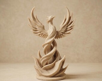 Phoenix Rising Sculpture | 3D Printed Mythical Bird | Fantasy Home Decor, Desk Ornament