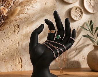 3D Printed Hand Jewelry Holder | Modern Ring Necklace Display Stand, Vanity Decor