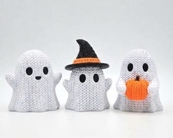 Cute 3D Printed Little Knitted Gost | Halloween Home Decor