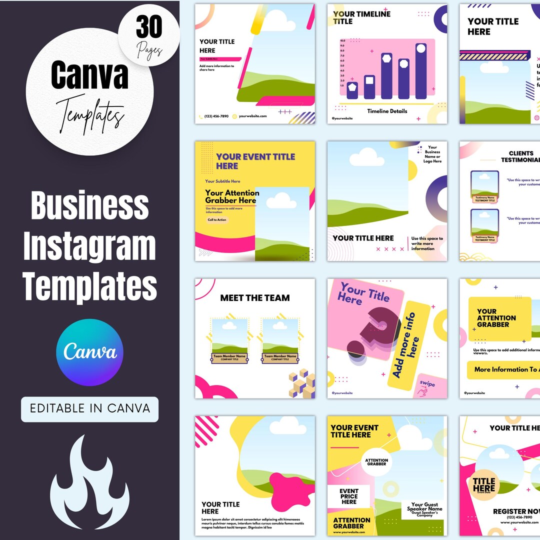 Canva Business Instagram Post Templates: Social Media Marketing ...