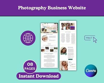 Photography Website Template: Editable Canva One Page Design (Digital Download)
