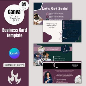 General Business Card Template, Editable Canva Template, Printable Business Card Template, Elegant Business Card, Instant Download