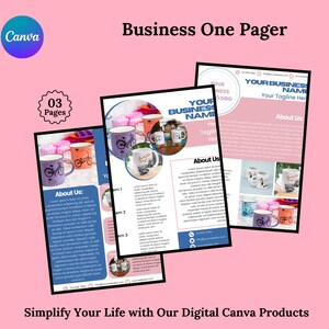 Craft Business One Pager Template: Modern Canva Website (digital ...