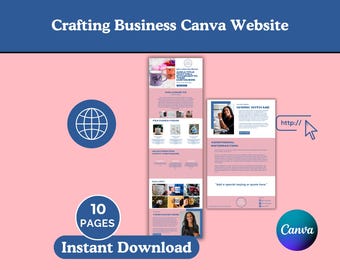 Craft Website Template: Canva Editable One Page Design (Digital Download)