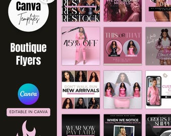 Boutique Flyer Template: Fashion Marketing, Editable Canva Design (Digital Download)