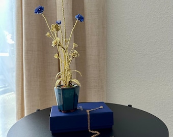 Decorazione floreale in filo metallico, decorazione da tavola, idea regalo, fiore in filo metallico