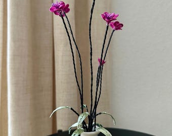 Decorazione floreale in filo metallico, decorazione da tavola, idea regalo, fiore in filo metallico