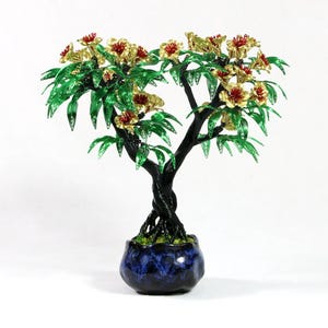 Wire art, wire tree, wire flowers, wire tree, bonsai, gift idea, decoration, artificial tree, tree of life, feng shui.