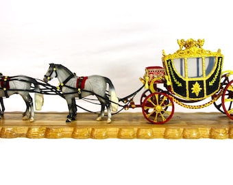Pferdekutsche, Historische Kutsche,Antike Kutsche,Holzmodell Kutsche,Sammlerstück,Geschenk für Pferdeliebhaber,Museum Replik,Barock Stil.