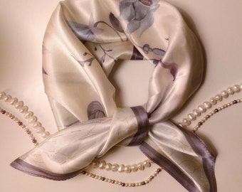 Silk Scarf, Elegant Silk Scarf, Luxury Accessory, Fashion Accessory, Silk Fashion, Old Money, Trendy Scarf, Fashion Essential