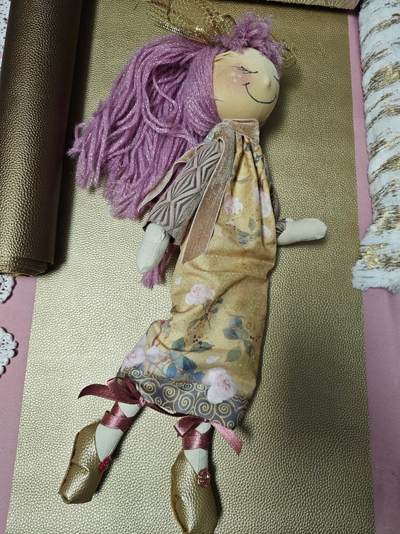 Handmade Doll in Klimt's Masterpiece Silk Dress