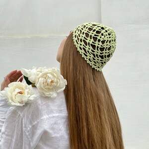 Light Pistachio Crochet Summer Hat,Summer Beanie, Skull Hat
