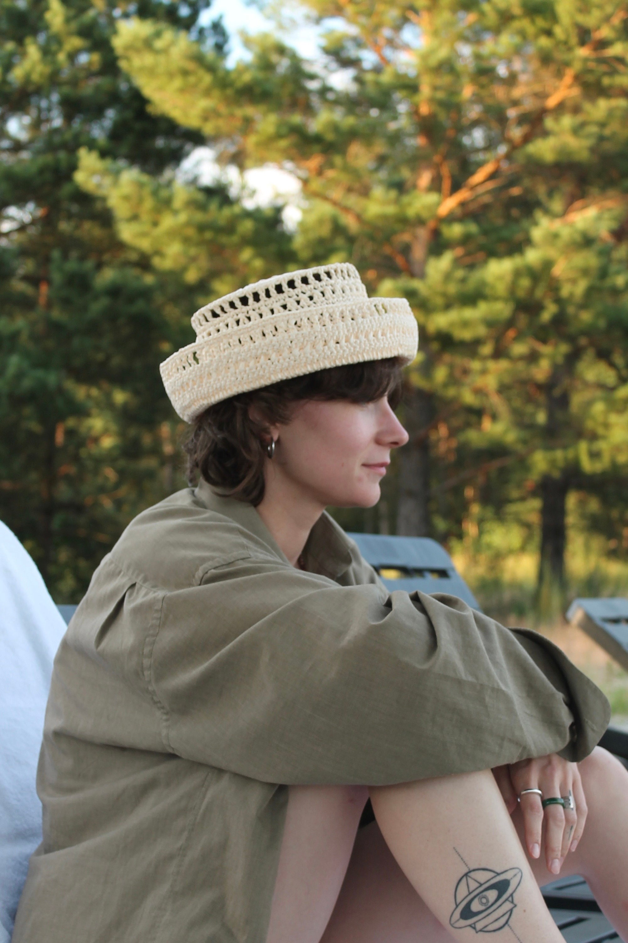 Crochet Raffia Bucket Hat, Boho Sun Hat, Сolorful Bucket Hat  display picture 1