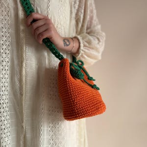 Bright orange pouch bag, citrus crossbody bag, custom small hobo bag, daughter gift idea, funny mini summer bag, birthday sister gift
