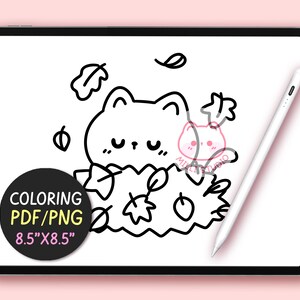 Autumn Bundle Fall Kawaii Cozy Coloring Pages Bundle for Adults, 24 Pages Autumn Aesthetic Coloring, Bold and Easy Coloring page for teen