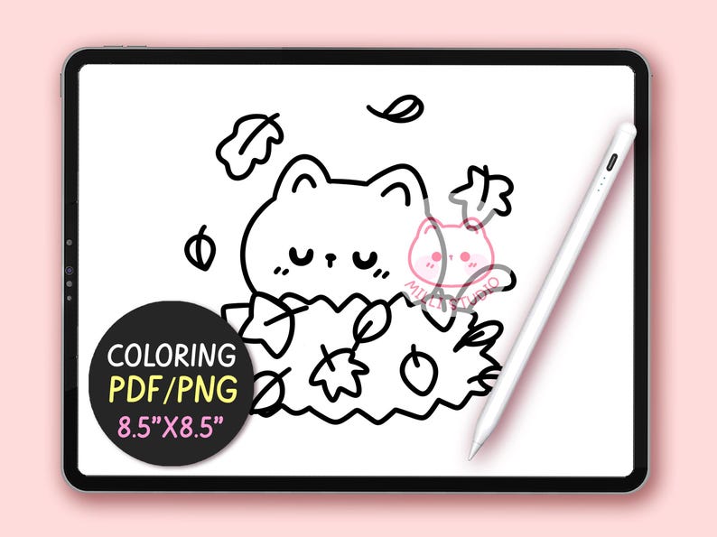 Autumn Bundle Fall Kawaii Cozy Coloring Pages Bundle for Adults, 24 Pages Autumn Aesthetic Coloring, Bold and Easy Coloring page for teen