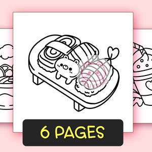 Food Drink & Sweet Bold and Easy Coloring Pages for Adults - 6 Pages Simple Coloring Sheet Aesthetic Coloring page Teen Kawaii Coloring Book