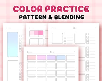 Coloring Practice Worksheets Printable, Blank Color Swatch Chart Combo ...