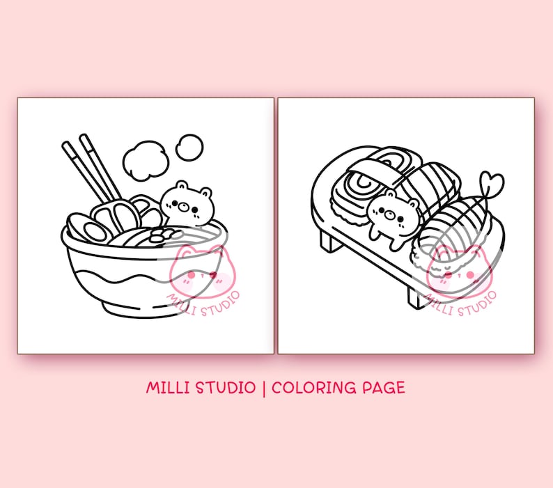 Food Drink & Sweet Bold and Easy Coloring Pages for Adults - 6 Pages Simple Coloring Sheet Aesthetic Coloring page Teen Kawaii Coloring Book
