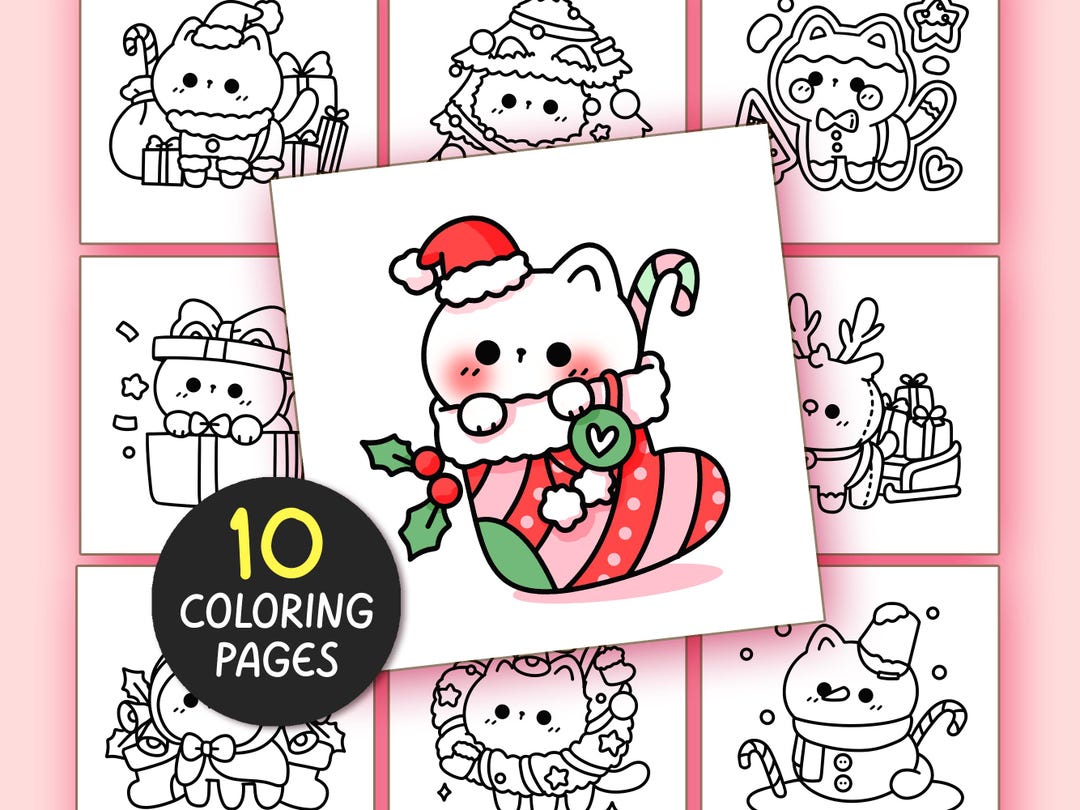 Christmas Bold and Easy Coloring Pages for Adults - 10 Pages Simple ...