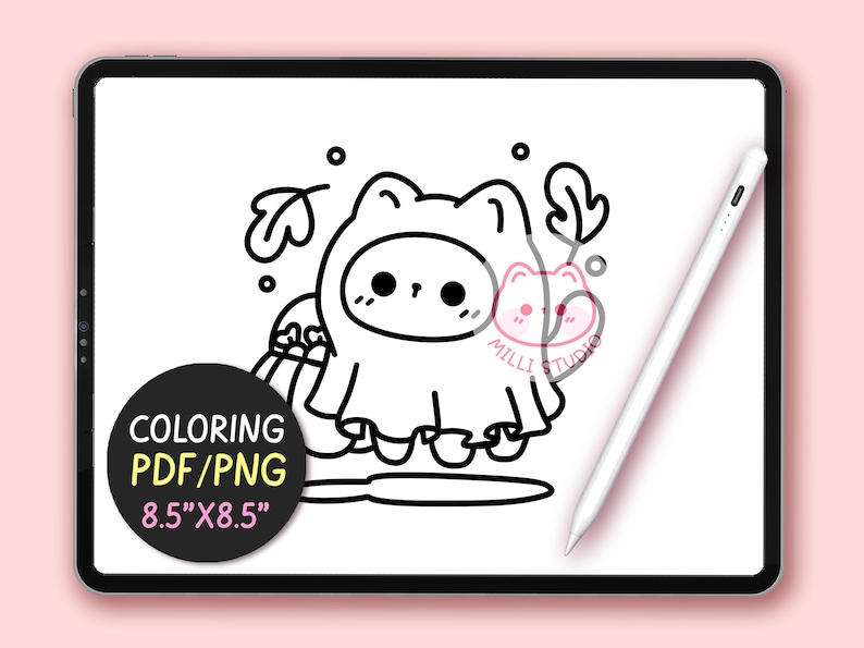 Halloween Bold and Easy Coloring Pages for Adults - 10 Pages Simple Coloring Sheet Kawaii Coloring Book Aesthetic Teen Coloring Pages
