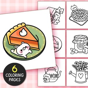 Autumn Bundle Fall Kawaii Cozy Coloring Pages Bundle for Adults, 24 Pages Autumn Aesthetic Coloring, Bold and Easy Coloring page for teen