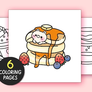 Food Drink & Sweet Bold and Easy Coloring Pages for Adults - 6 Pages Simple Coloring Sheet Aesthetic Coloring page Teen Kawaii Coloring Book