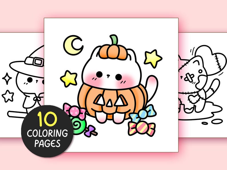 Halloween Bold and Easy Coloring Pages for Adults 10 Pages Simple